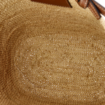 Celine Classic Panier Basket Tote Raffia And Leather Teen