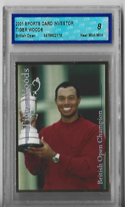 Tiger Woods 2001 Sports Card Investor British Open (Cta 8 Near-Mint-Mint) Card