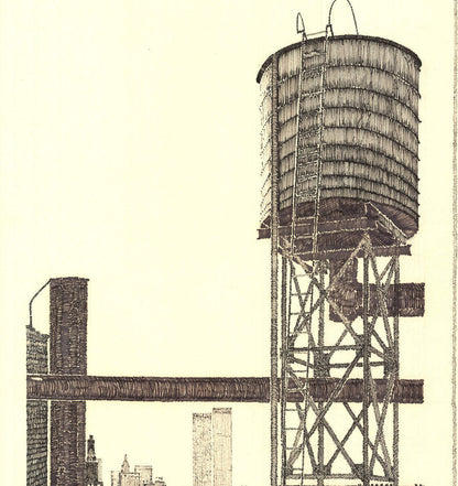 David Lingwood View From The Terrace Nyc Signed " Etching Contempor