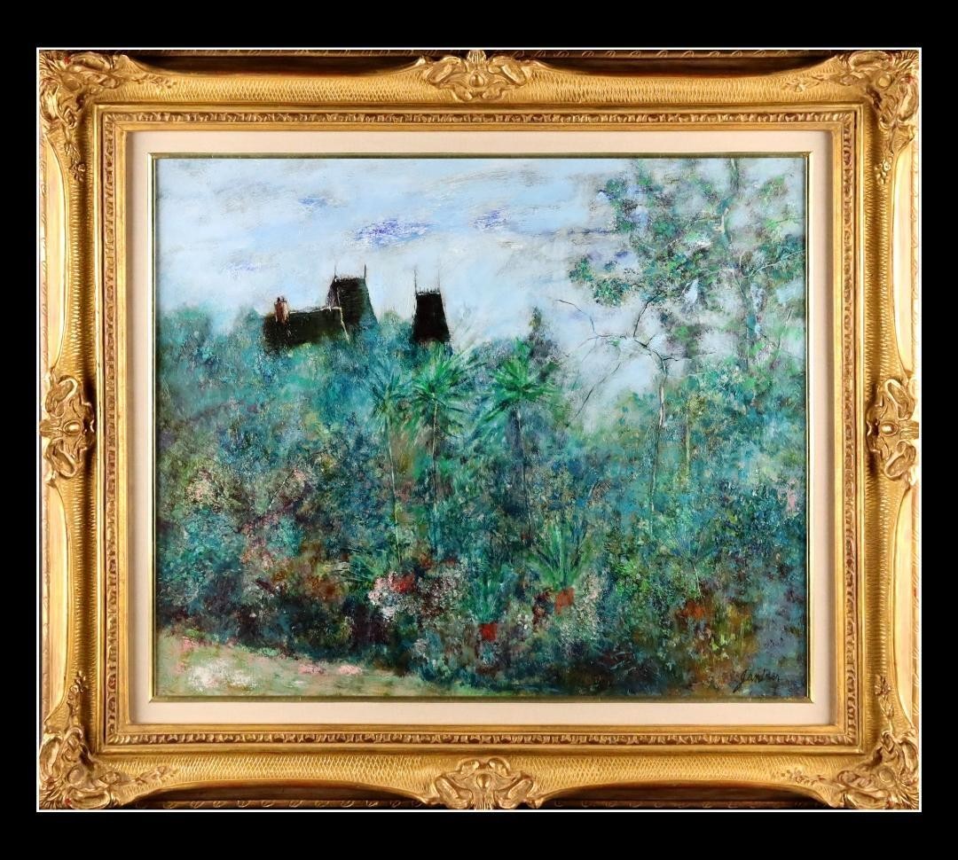 Oil painting La Palmeraie 1971 Bernard Gantner Original French 10F