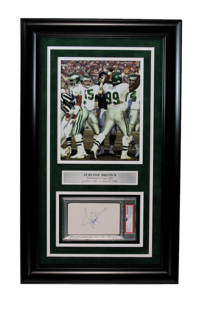 Jerome Brown Signed/Auto Index Card With 8X10
