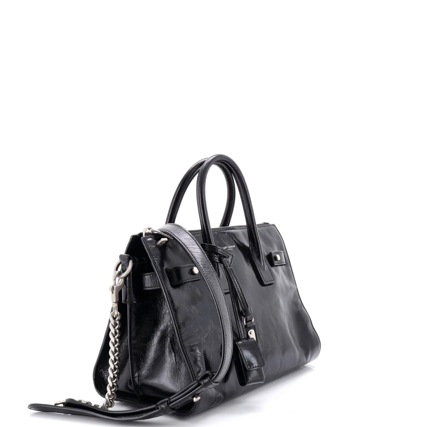 Saint Laurent Sac De Jour Souple Zip Tote Crinkled Glazed Leather Baby