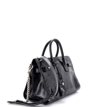 Saint Laurent Sac De Jour Souple Zip Tote Crinkled Glazed Leather Baby