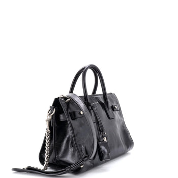 Saint Laurent Sac De Jour Souple Zip Tote Crinkled Glazed Leather Baby