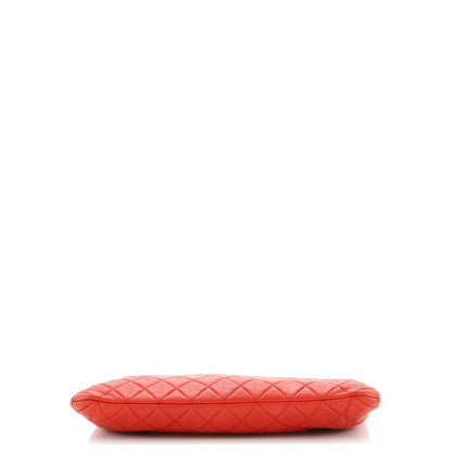 Chanel O Case Clutch Quilted Lambskin Large