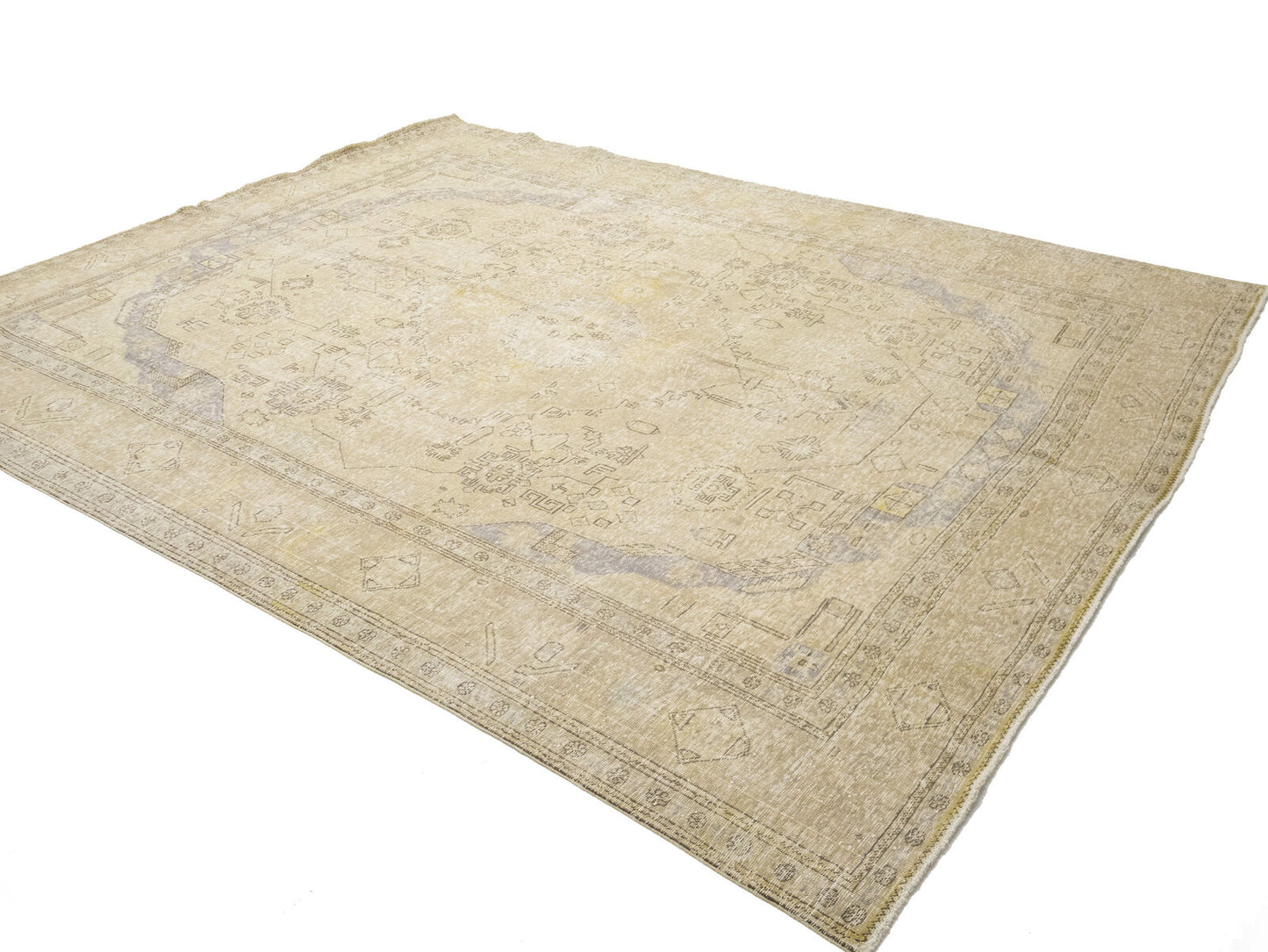 Semi-Antique Handmade Floral Oriental Rug Vintage