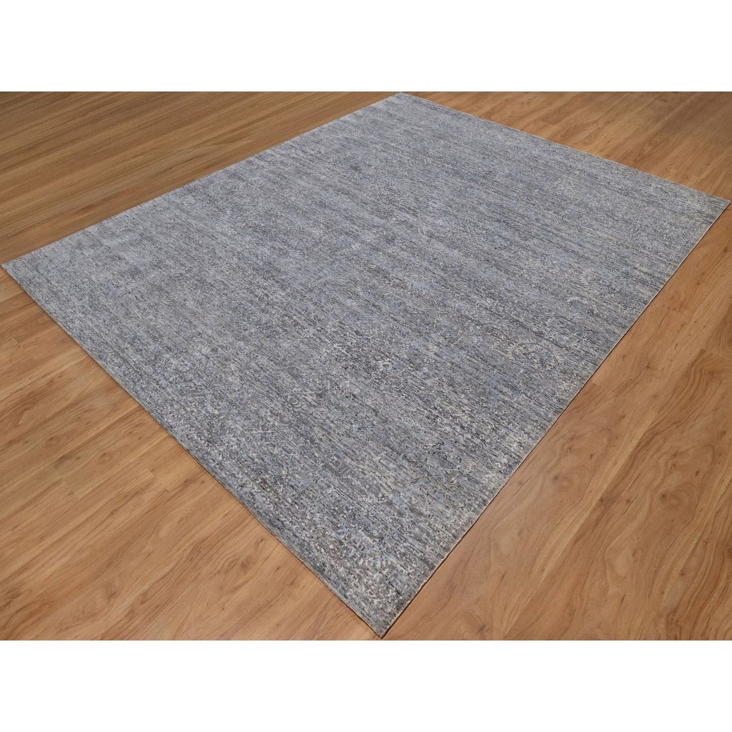 8'X10' Dove Gray Wool Rug Tone On Tone Design Modern Hand Knotted Oriental
