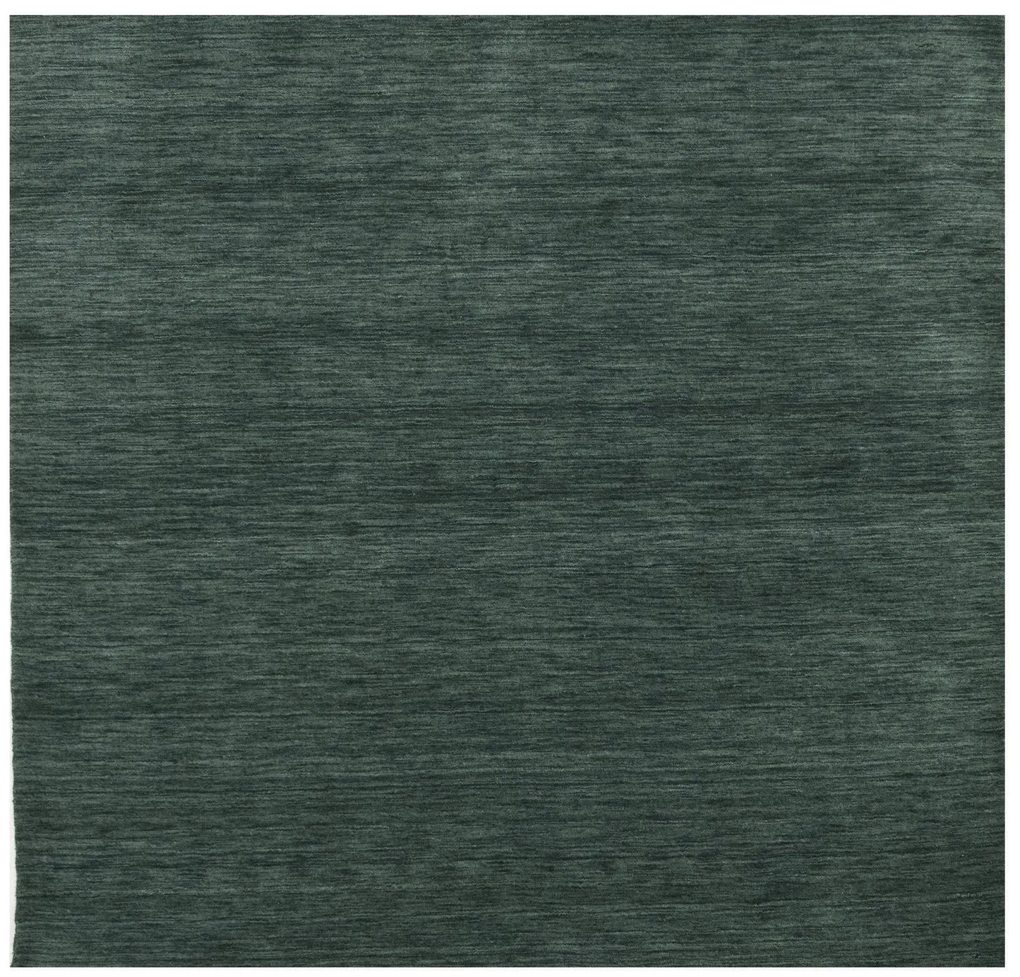 Carpet Dark Green Solid Design Hand-Loomed 6X6 Gabbeh Wool Square Rug Oriental