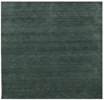 Carpet Dark Green Solid Design Hand-Loomed 6X6 Gabbeh Wool Square Rug Oriental