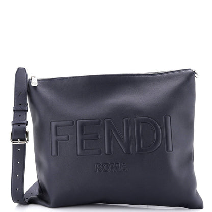 Fendi After Zip Shoulder Bag Leather Large