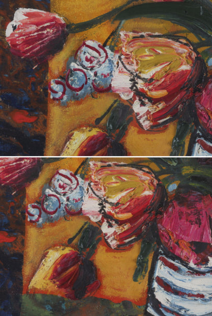 Rodolphe Caillaux Original Oil Painting Les Tulipes F8 Floral Still Life Signe