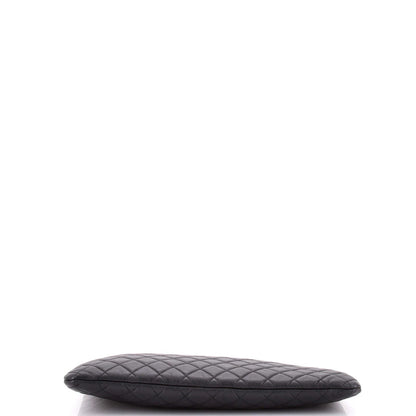 Chanel Boy O Case Clutch Quilted Caviar Large