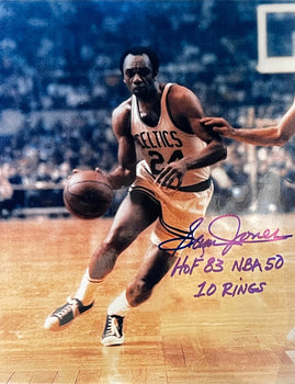 Sam Jones Autographed 8X10 Basketball Photo