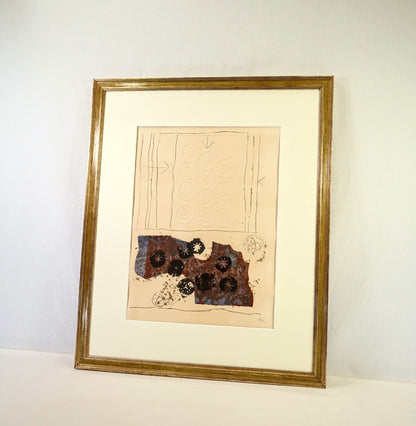 Antoni Clav 1970 Signed Lithograph With Embossing "Trobadors Vii" Ltd Ed 50