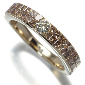 Brown Diamond 0.10Ct/1.10Ct Ring 18K 750 Brown