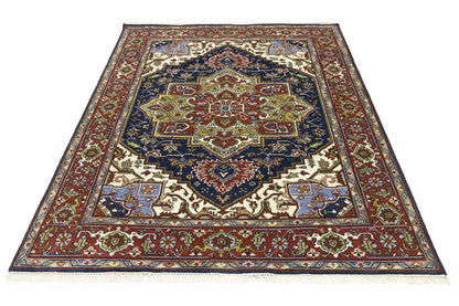 Geometric Heriz Serapi Oriental Rug Dining Room