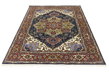 Geometric Heriz Serapi Oriental Rug Dining Room
