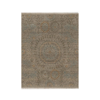 3'X4' Beaver Brown Mamluk Design Pure Himalayan Wool Hand Knotted Rug