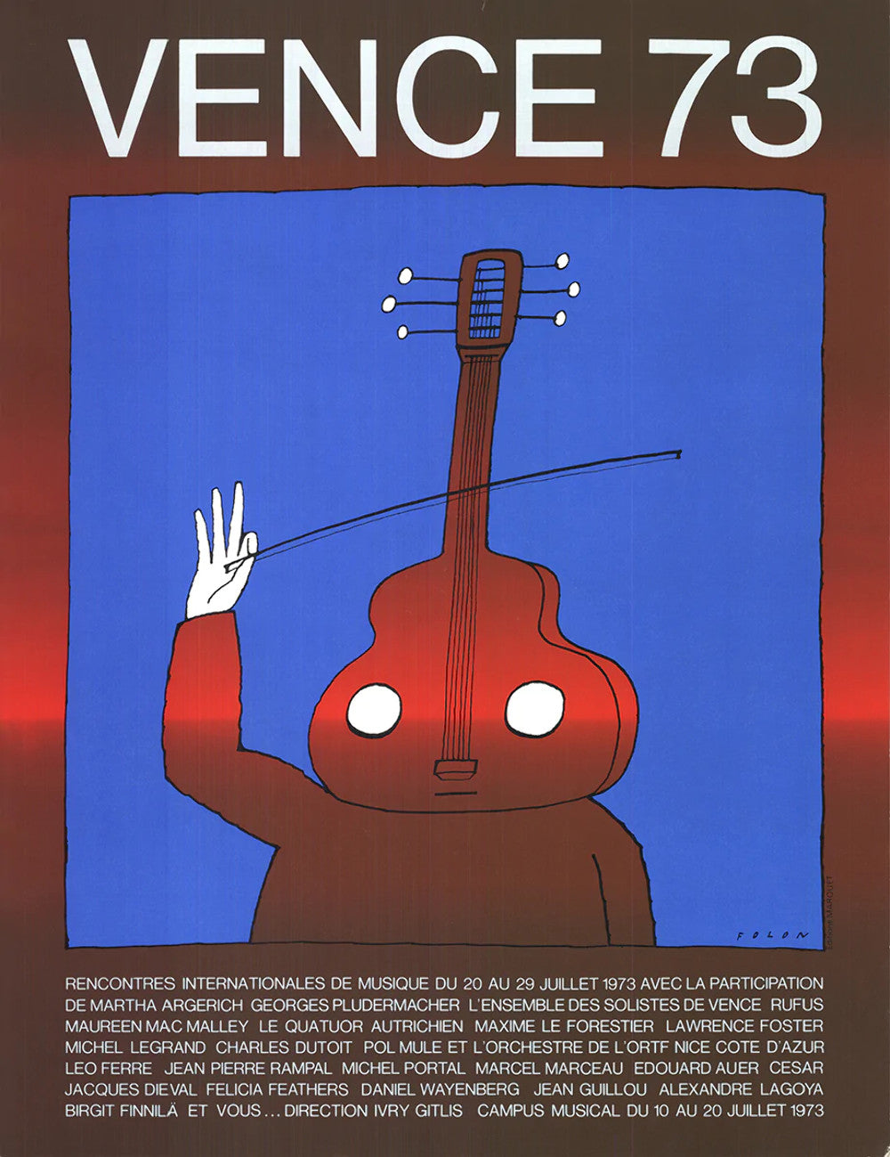 Jean-Michel Folon Venice 73 " Lithograph Surrealism