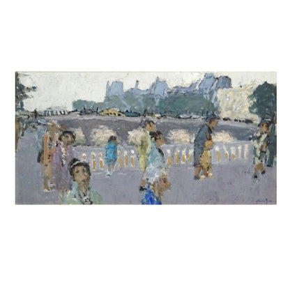 Pierre Christian Le Pont (Bridge) 1971 Original Gouache Painting Galerie Sheel