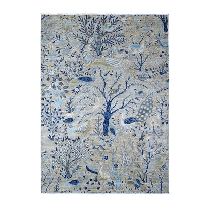 6'X8'5" Grandma Gray Afghan Peshawar Hand Knotted 100% Wool Oriental Rug