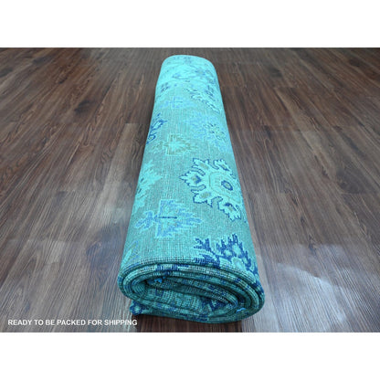 8'X9'8" Bayern Blue 100% Wool Overdyed Kazak Leaf Design Hand Knotted Rug