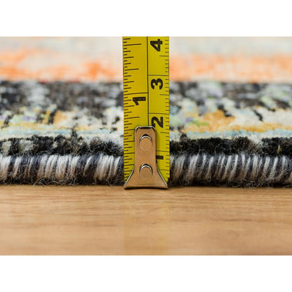 4'1"X6' Orange Ancient Ottoman Erased Design Ghazni Wool Hand Knotted Rug