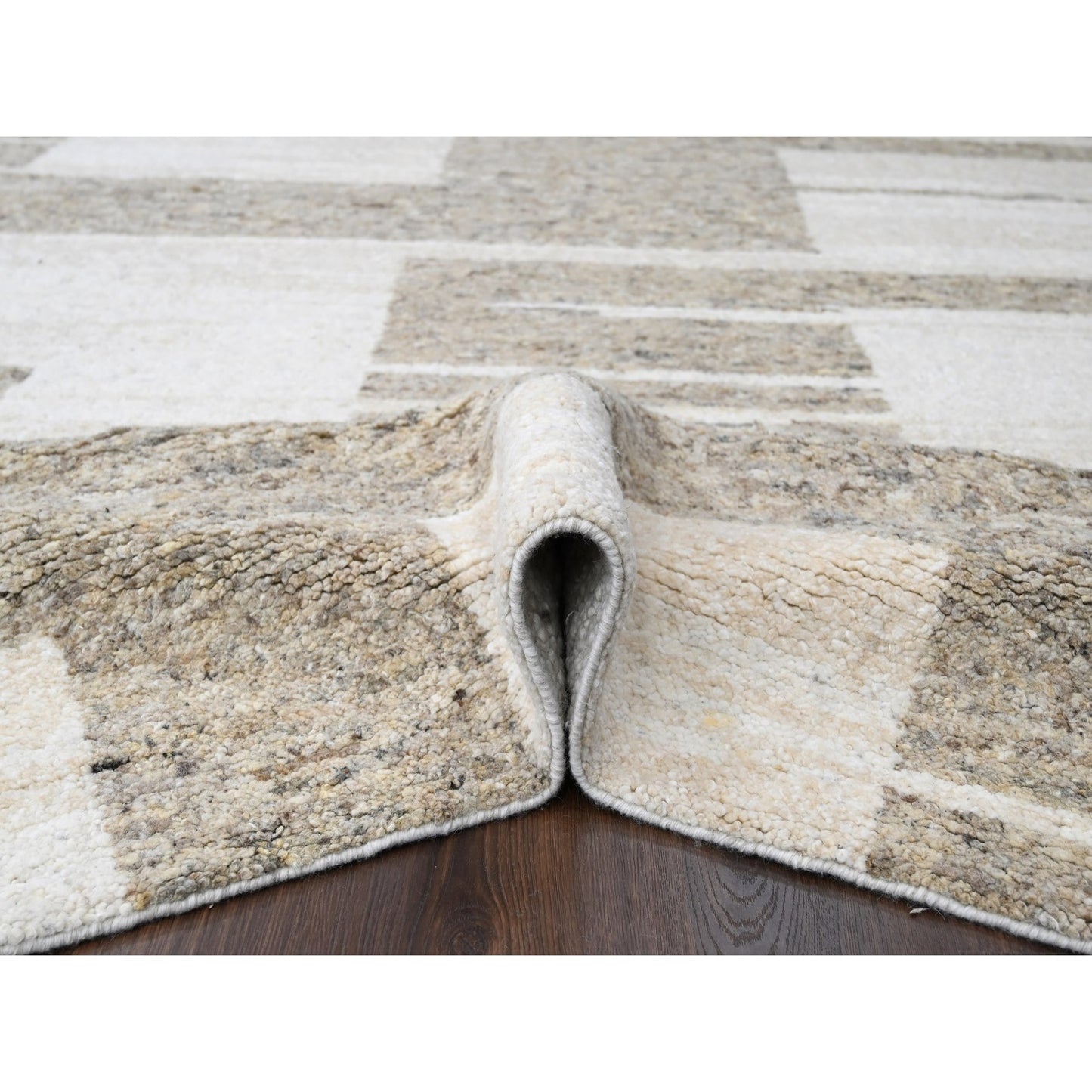 10'2"X13'9"Earth Tone Colors Natural Wool Hand Knotted Oriental Rug