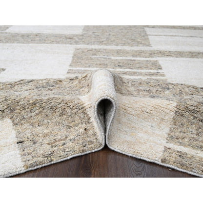 10'2"X13'9"Earth Tone Colors Natural Wool Hand Knotted Oriental Rug