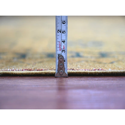 8'X9'5" Brown Overdyed Kazak Medallions Design Hand Knotted 100% Wool Rug