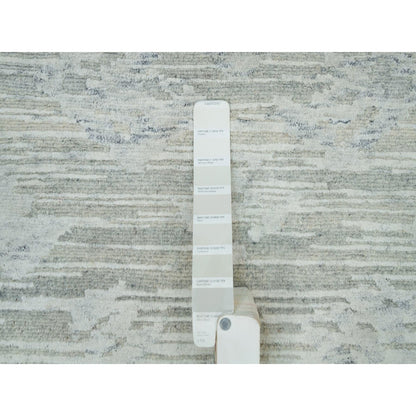 2'7"X22' Gray Modern Design Hand Spun Wool Hand Knotted Xl Runner Rug