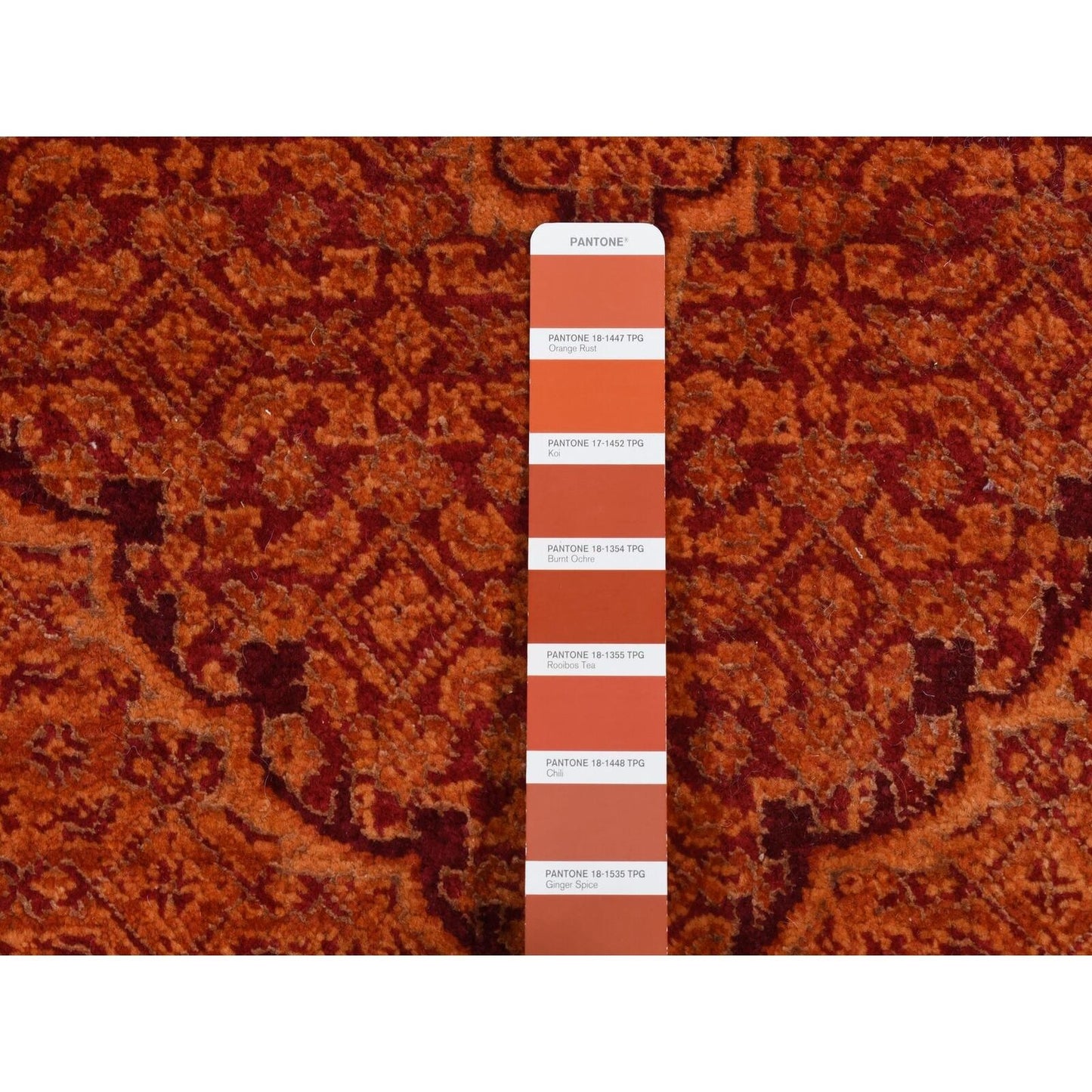 2'9"X11'10" Orange Tebraz Mahi Wool Dense Weave Hand Knotted Runner Rug