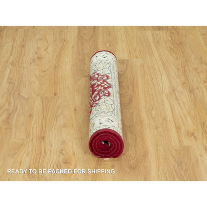 Sun Dried Tomato Red Nain Central Medallion Hand Knotted 2'7"x4'1" Rug