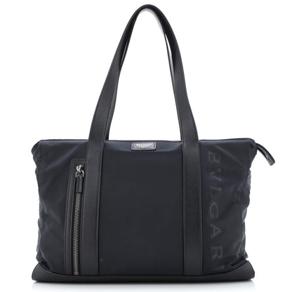 Bvlgari Fragment Zip Tote Nylon With Leather Medium