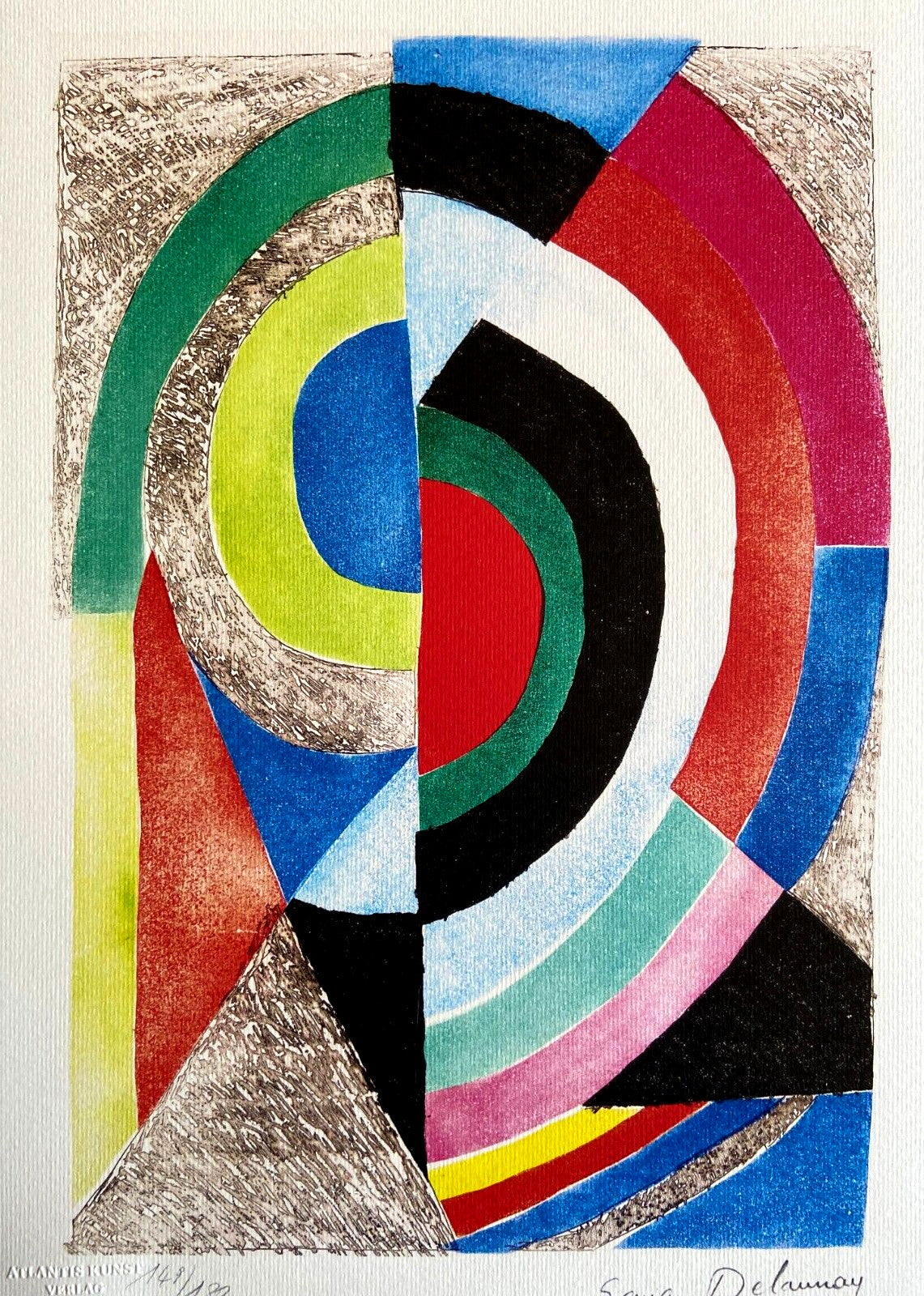 Sonia Delaunay Lithograph Coa Signed Op Numbered By Hand Joan/Mir