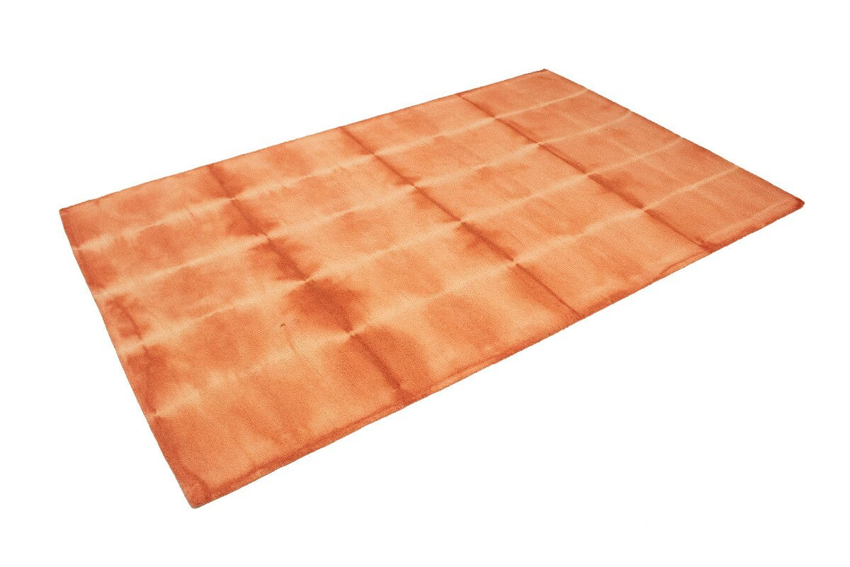 Modern Kids Room Carpet 5x8 ft Coral Red Hand-Tufted Tie-Dye Rug