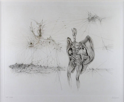 Hans Bellmer La Chauve souris Copperplate Edition autographed framed