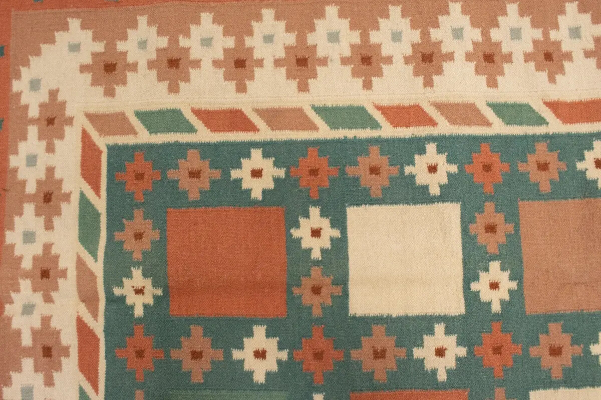 Geometric Dhurrie Rug Reversible Flat-Weave