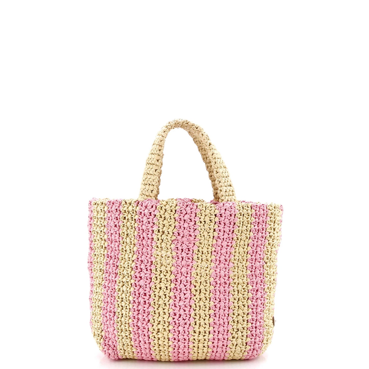 Prada Logo Tote Raffia Small