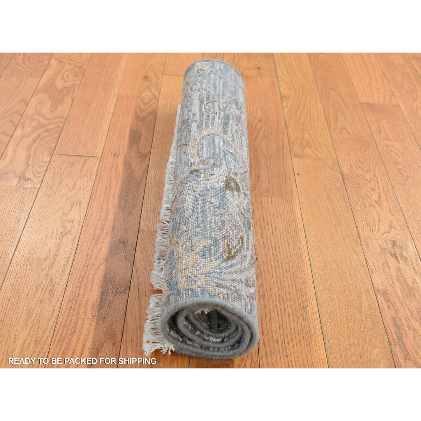 Rug 2'x3' Green Silk with Wool Mughal Design Hand Knotted Mat