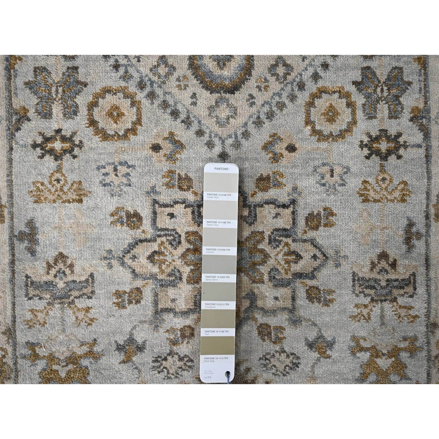 2'7"X25'10" Cloud Gray Hand Knotted Karjihooz Design Wool Xl Runner Rug