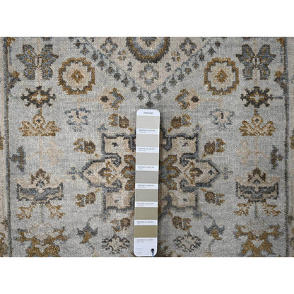 2'7"X25'10" Cloud Gray Hand Knotted Karjihooz Design Wool Xl Runner Rug
