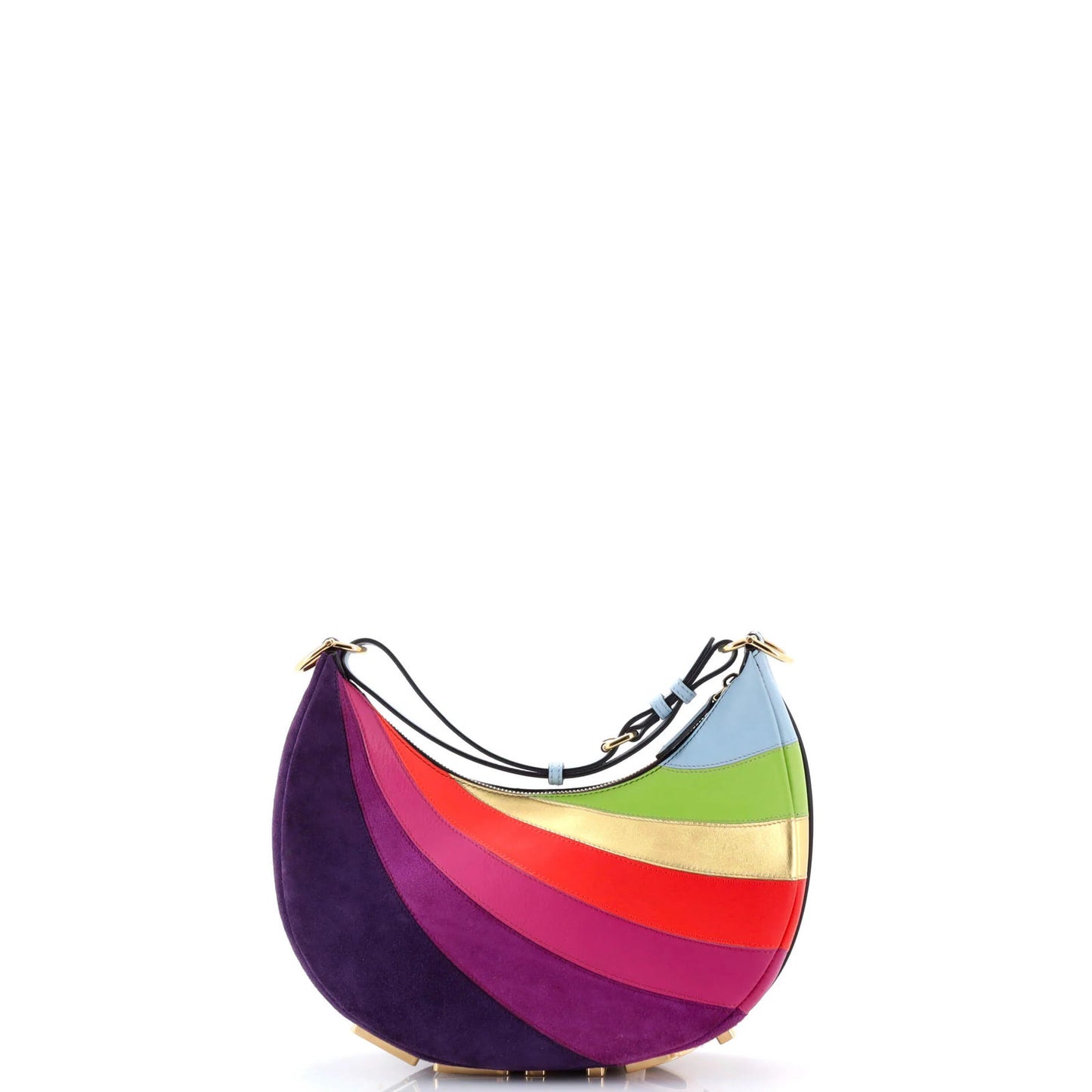 Fendi Fendigraphy Bag Striped Leather And Suede Small