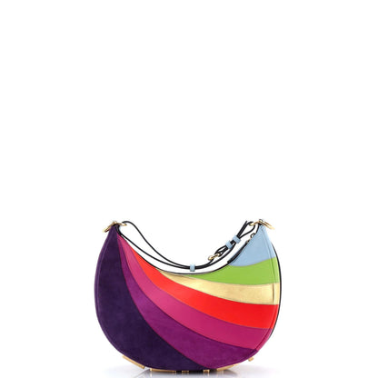 Fendi Fendigraphy Bag Striped Leather And Suede Small