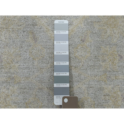 2'7"X9'9" White Wash Peshawar Pure Wool Handmade Oriental Runner Rug