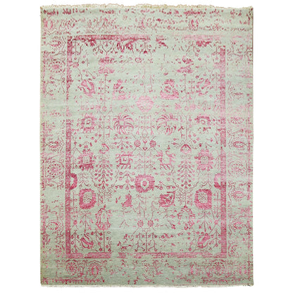8'10"X11'3" Beige Zoroastrian Tebraz Design Wool And Silk Handknotted Rug