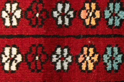 3'5X5 Ft Hand-Knotted Red Tribal Geometric
