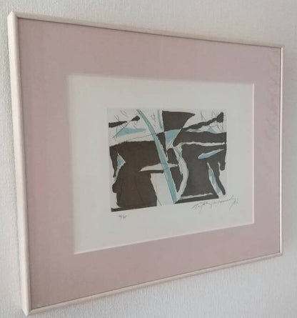 Albert Rafols Casamada Original Etching Estiu-4 Summer-4 Spain 1988 Signed Frame