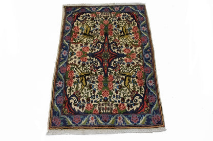 One-Of-A-Kind Handmade Oriental Rug Small Floral