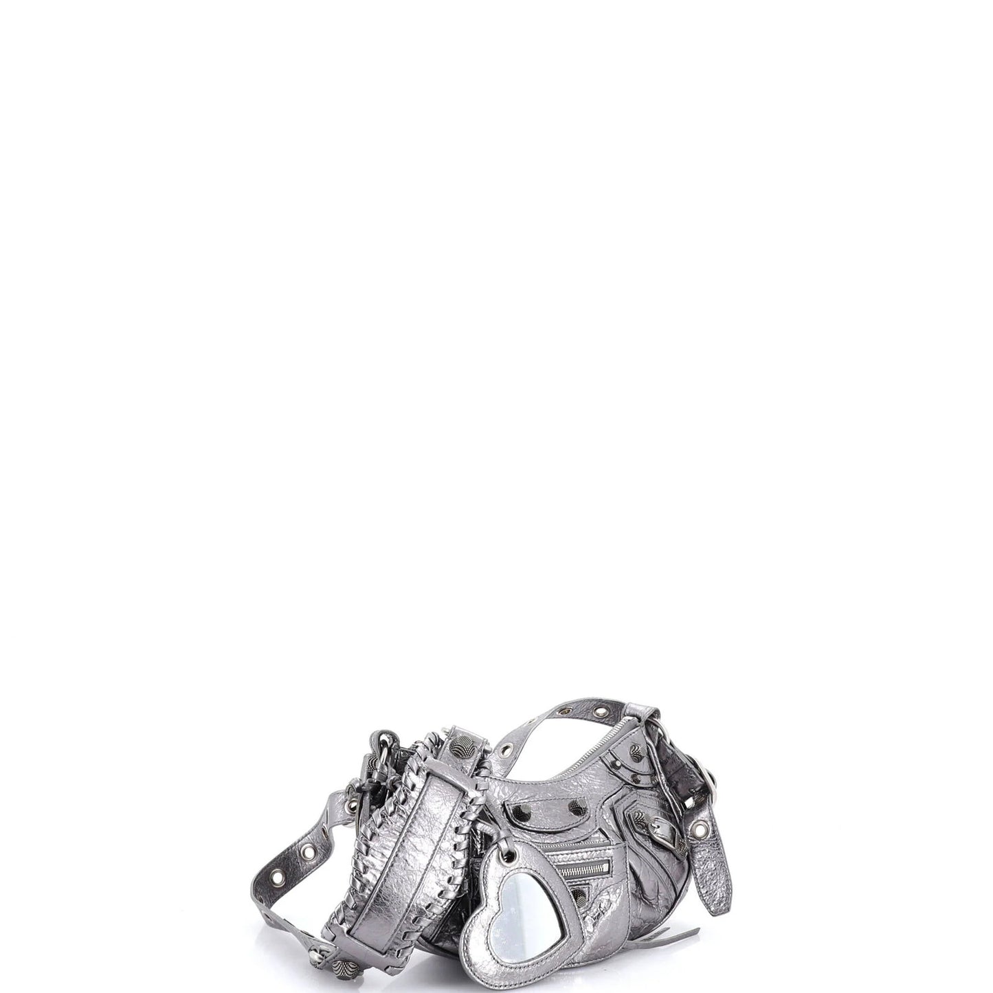 Balenciaga Le Cagole Giant Studs Shoulder Bag Leather Xs